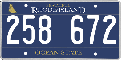RI license plate 258672