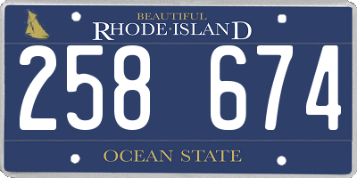 RI license plate 258674