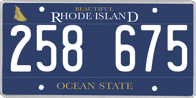 RI license plate 258675