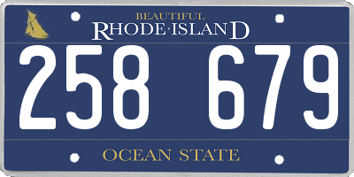 RI license plate 258679