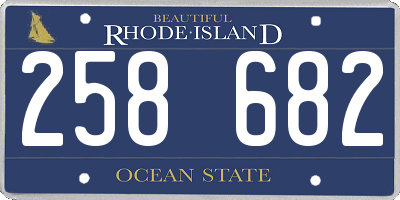 RI license plate 258682