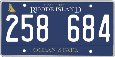 RI license plate 258684