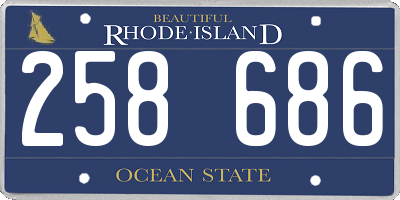 RI license plate 258686