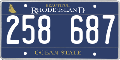 RI license plate 258687