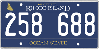 RI license plate 258688