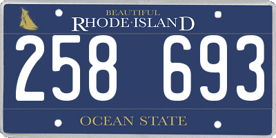 RI license plate 258693