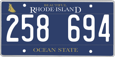 RI license plate 258694