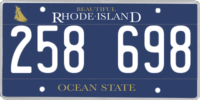 RI license plate 258698