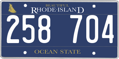 RI license plate 258704