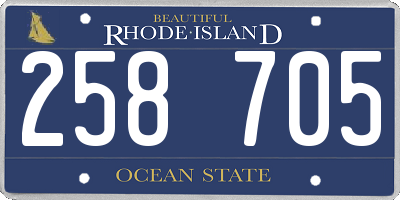 RI license plate 258705