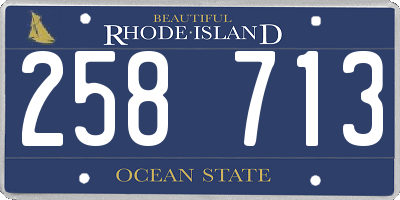 RI license plate 258713