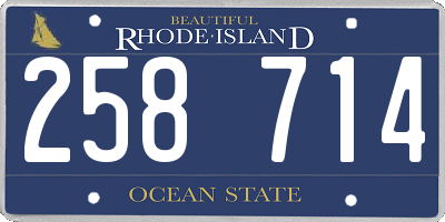 RI license plate 258714