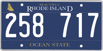 RI license plate 258717