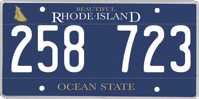 RI license plate 258723