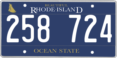RI license plate 258724