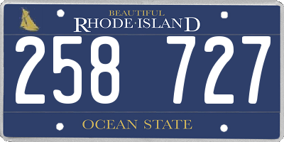 RI license plate 258727