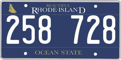 RI license plate 258728