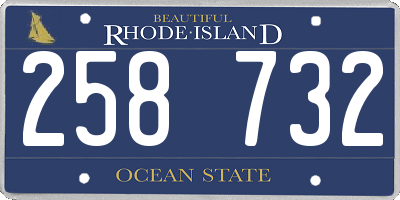 RI license plate 258732