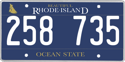 RI license plate 258735
