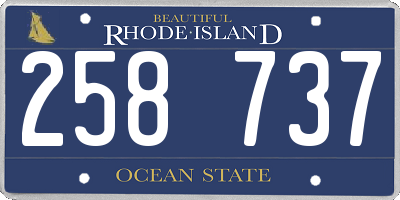 RI license plate 258737