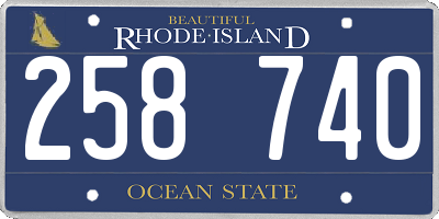 RI license plate 258740