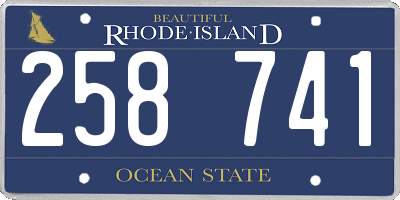 RI license plate 258741