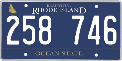RI license plate 258746