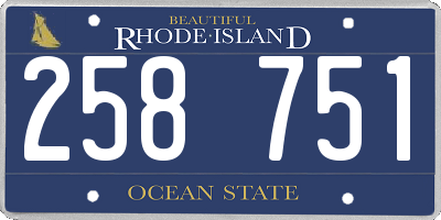 RI license plate 258751