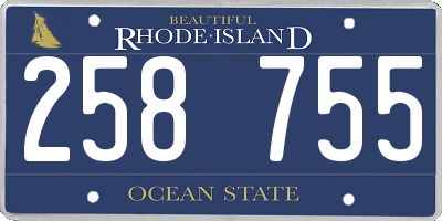 RI license plate 258755