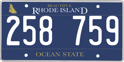 RI license plate 258759