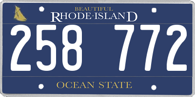 RI license plate 258772