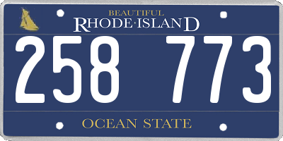RI license plate 258773