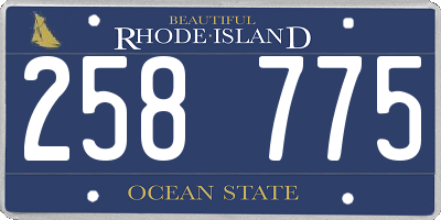 RI license plate 258775