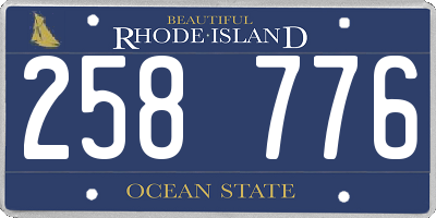 RI license plate 258776