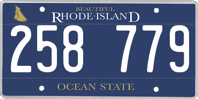 RI license plate 258779