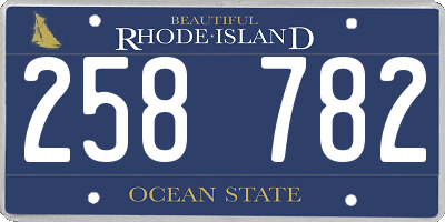 RI license plate 258782