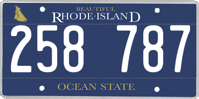 RI license plate 258787