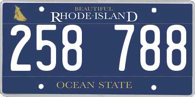 RI license plate 258788