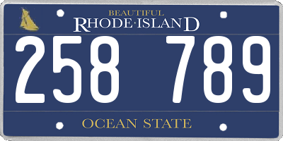 RI license plate 258789