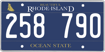 RI license plate 258790
