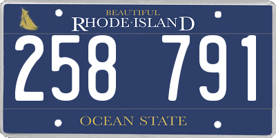 RI license plate 258791