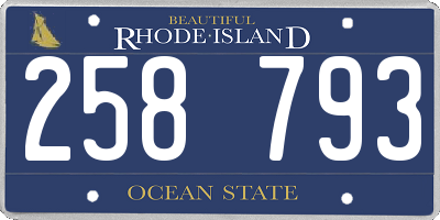 RI license plate 258793