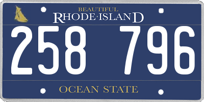 RI license plate 258796