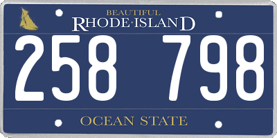 RI license plate 258798