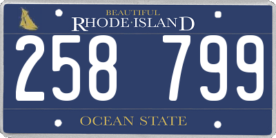 RI license plate 258799