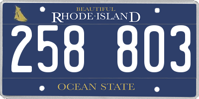 RI license plate 258803