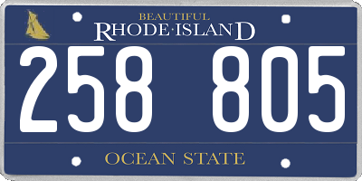 RI license plate 258805