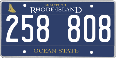 RI license plate 258808