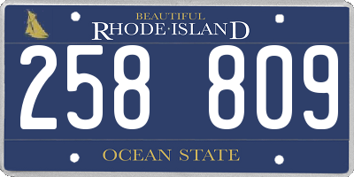RI license plate 258809