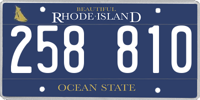 RI license plate 258810